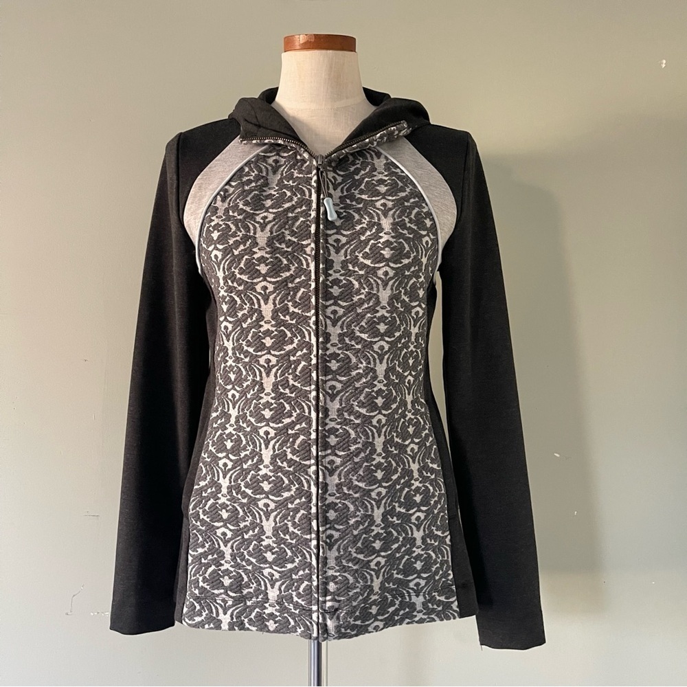 Anthropologie Pure + Good Tara Jacquard Zip up hoodie jacket Medium preowned
